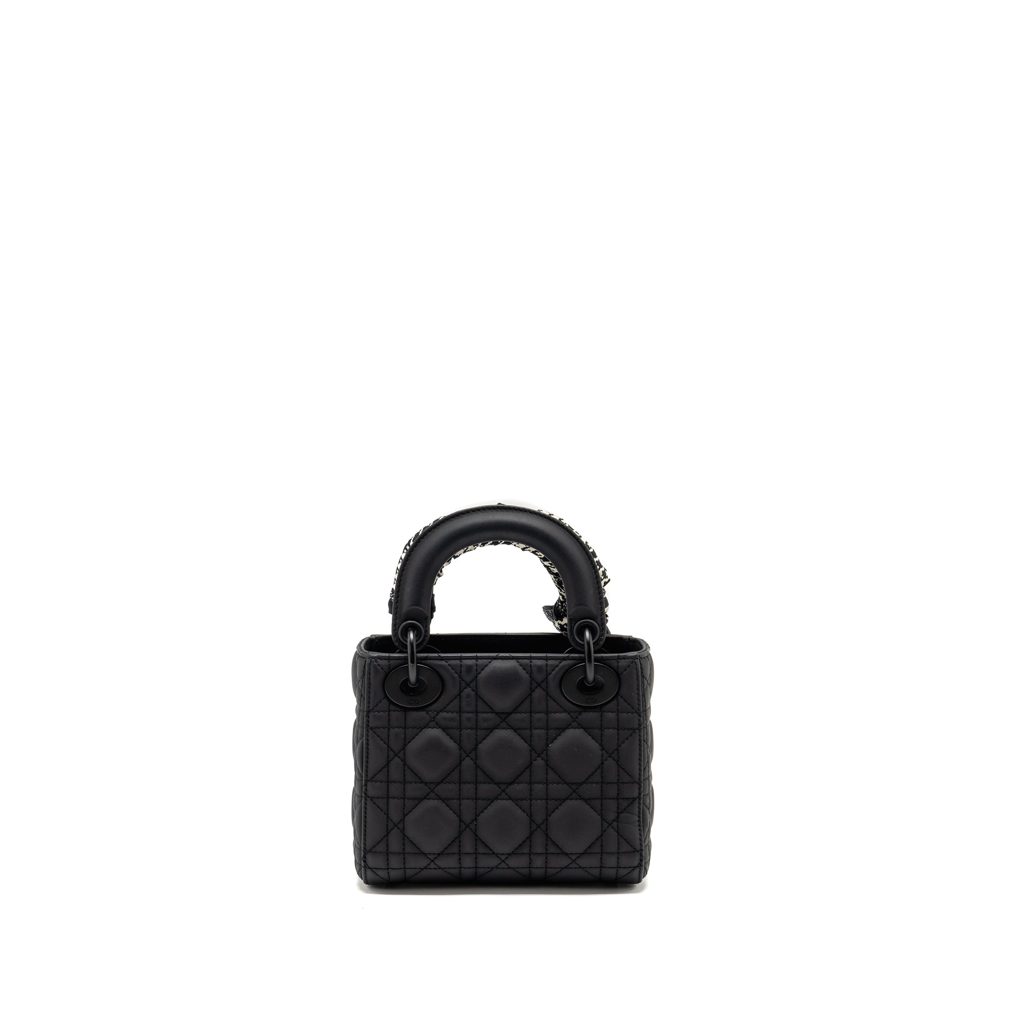 DIOR MINI LADY DIOR ULTRAMATTE CANNAGE CALFSKIN SO BLACK