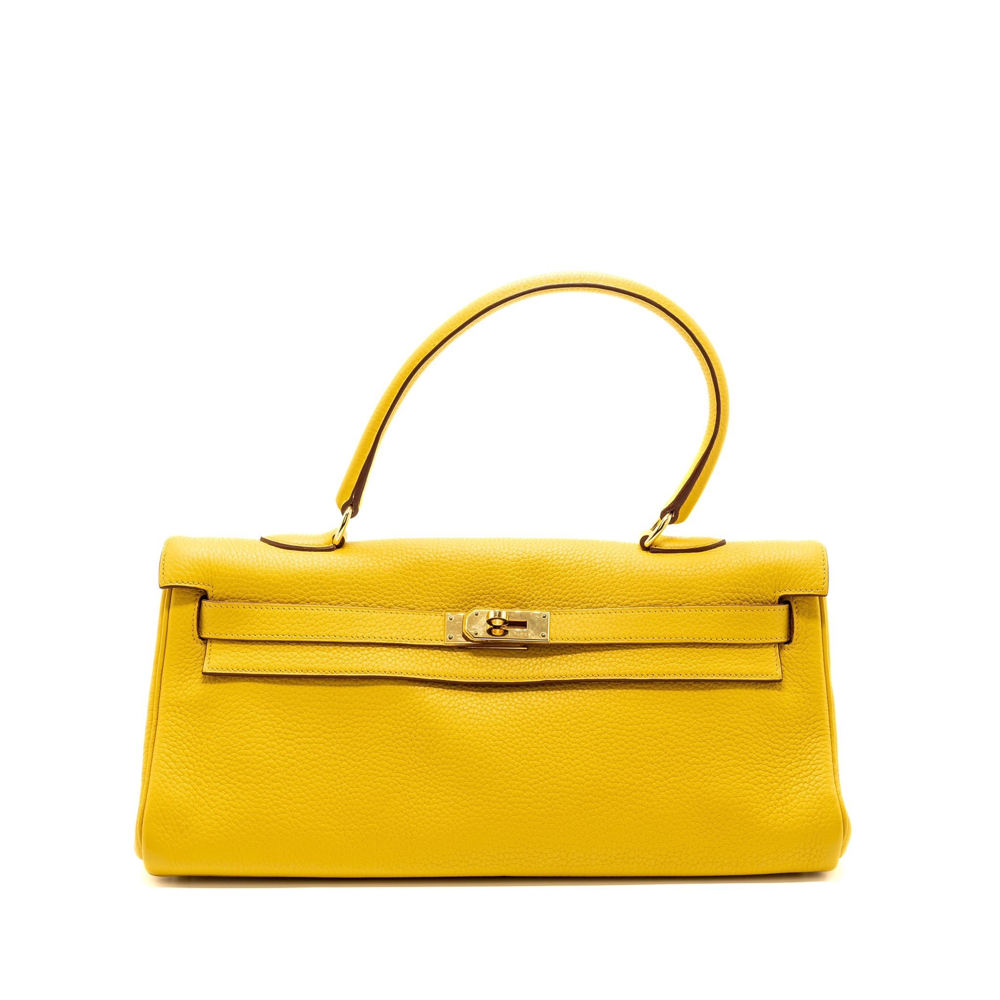 HERMES SHOULDER KELLY CLEMENCE 9D JAUNE AMBER GHW