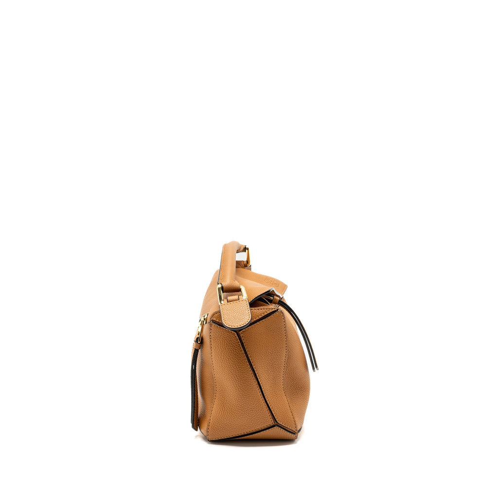 LOEWE SMALL PUZZLE BAG CALFSKIN TAN GHW