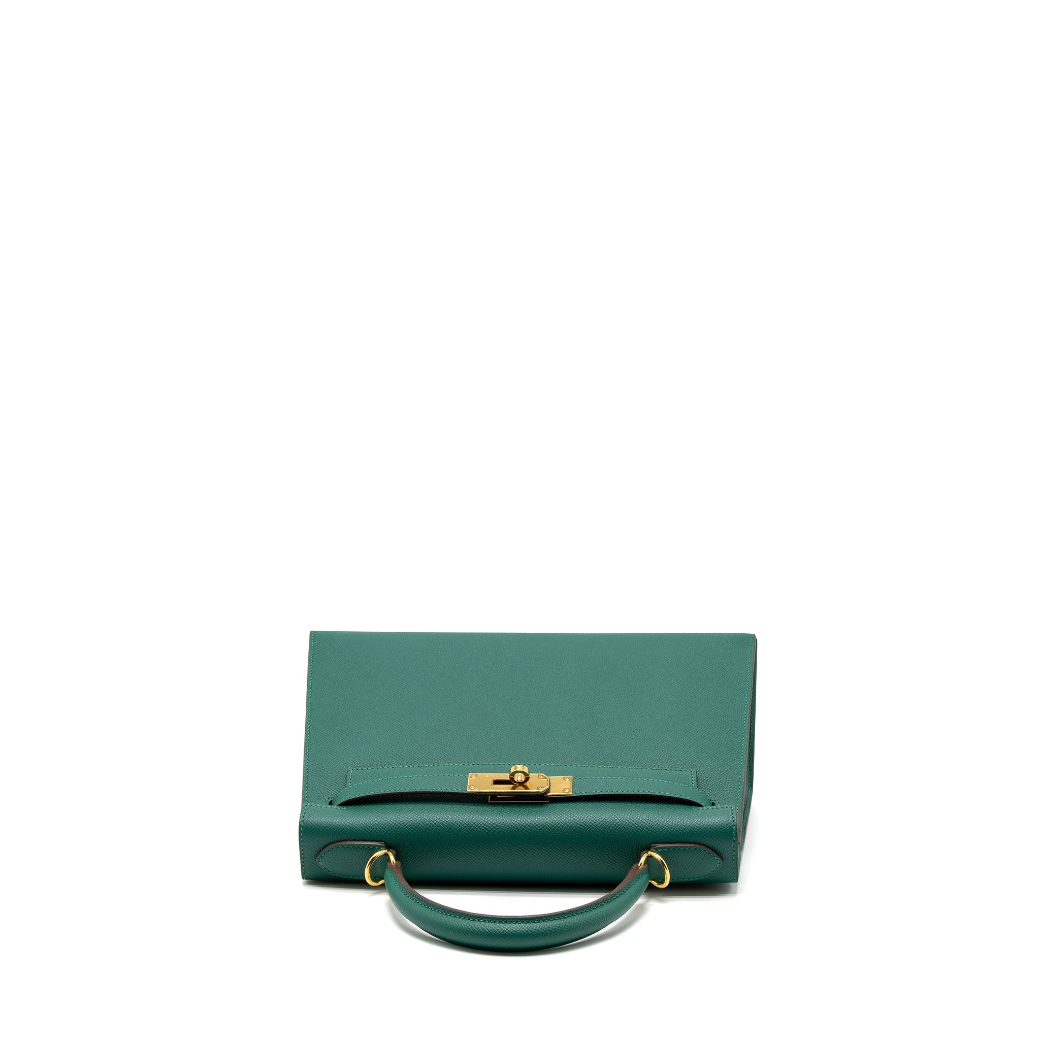 HERMES KELLY 28 SPECIAL ORDER EPSOM MALACHITE/GRIS ASPHALTE GHW