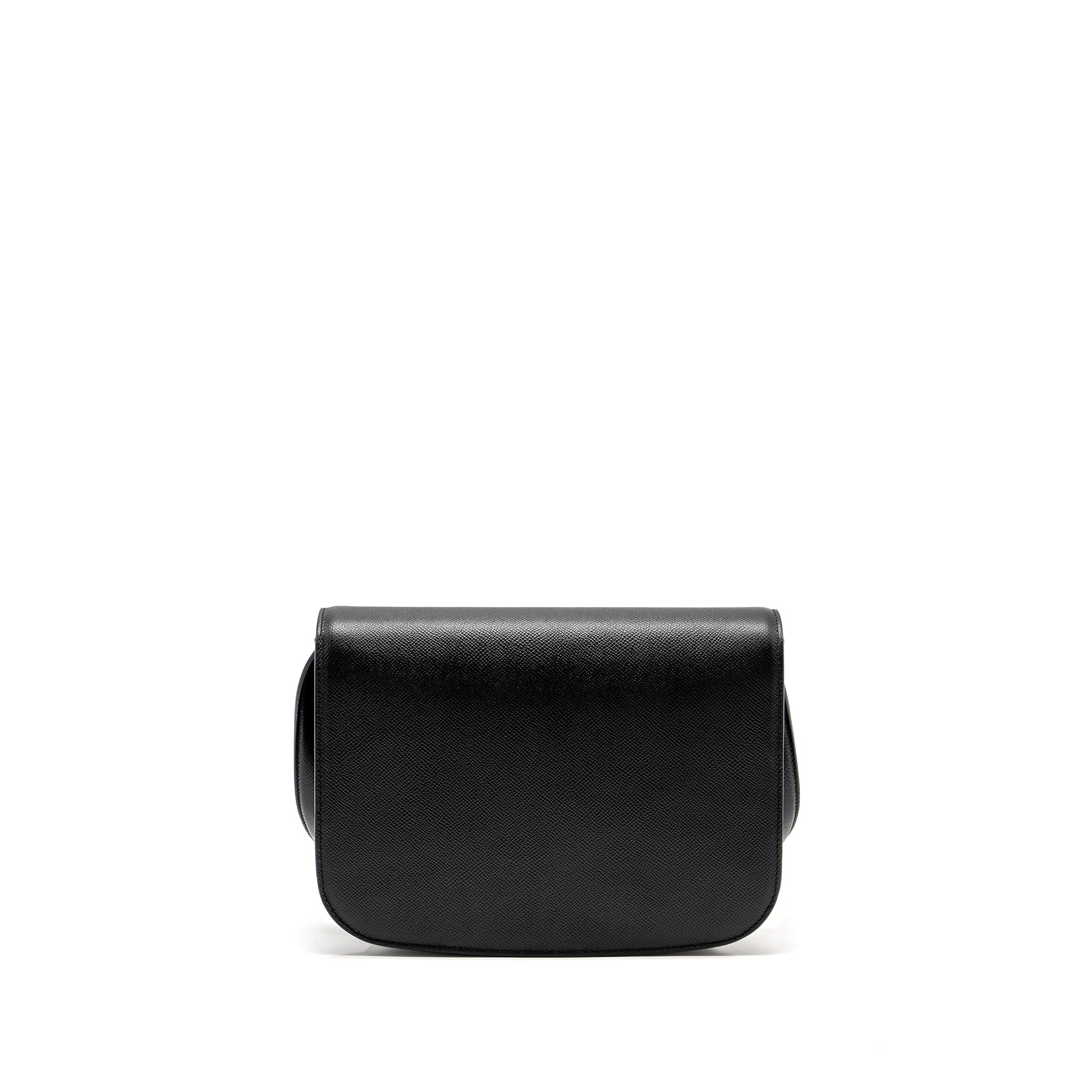 SALVATORE FERRAGAMO GANCINI ROUNDED FLAP BAG CALFSKIN BLACK GHW