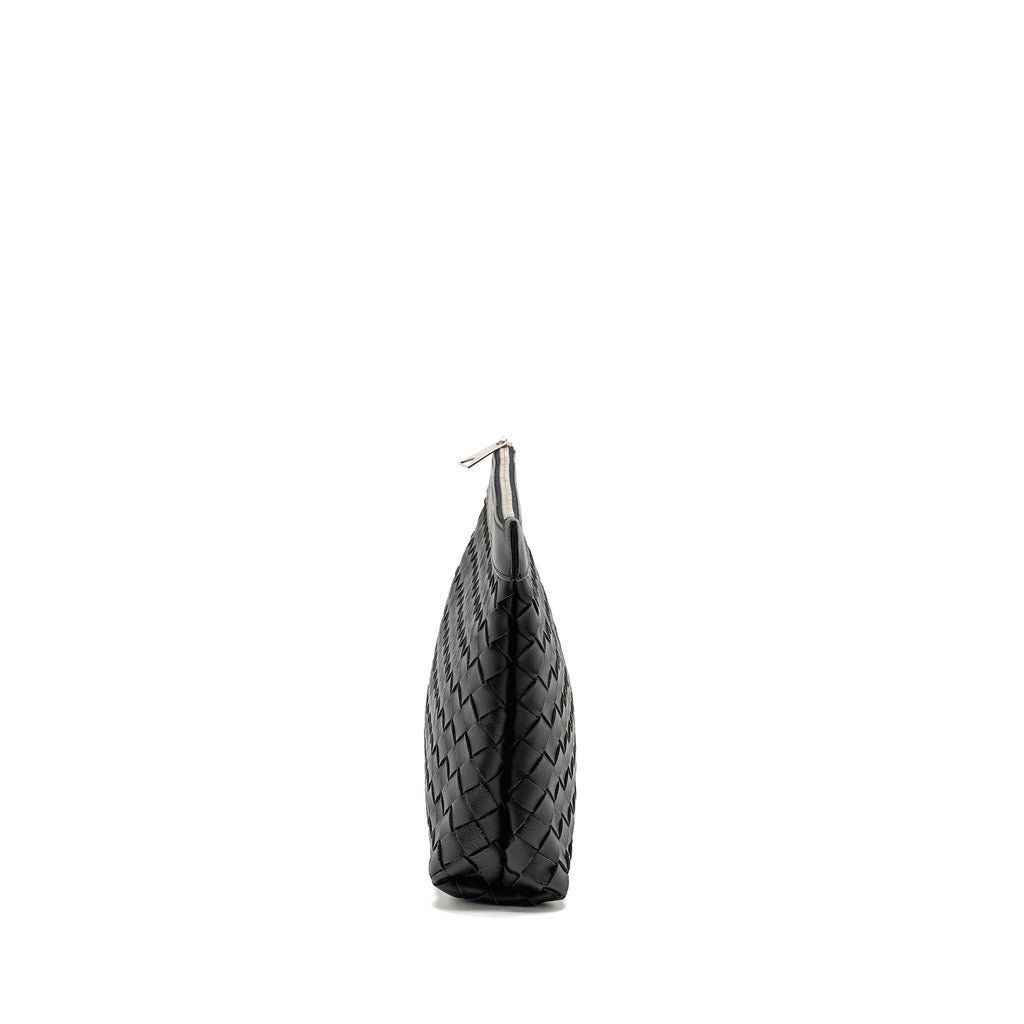 BOTTEGA VENETA INTRECCIATO POUCH CALFSKIN BLACK SHW