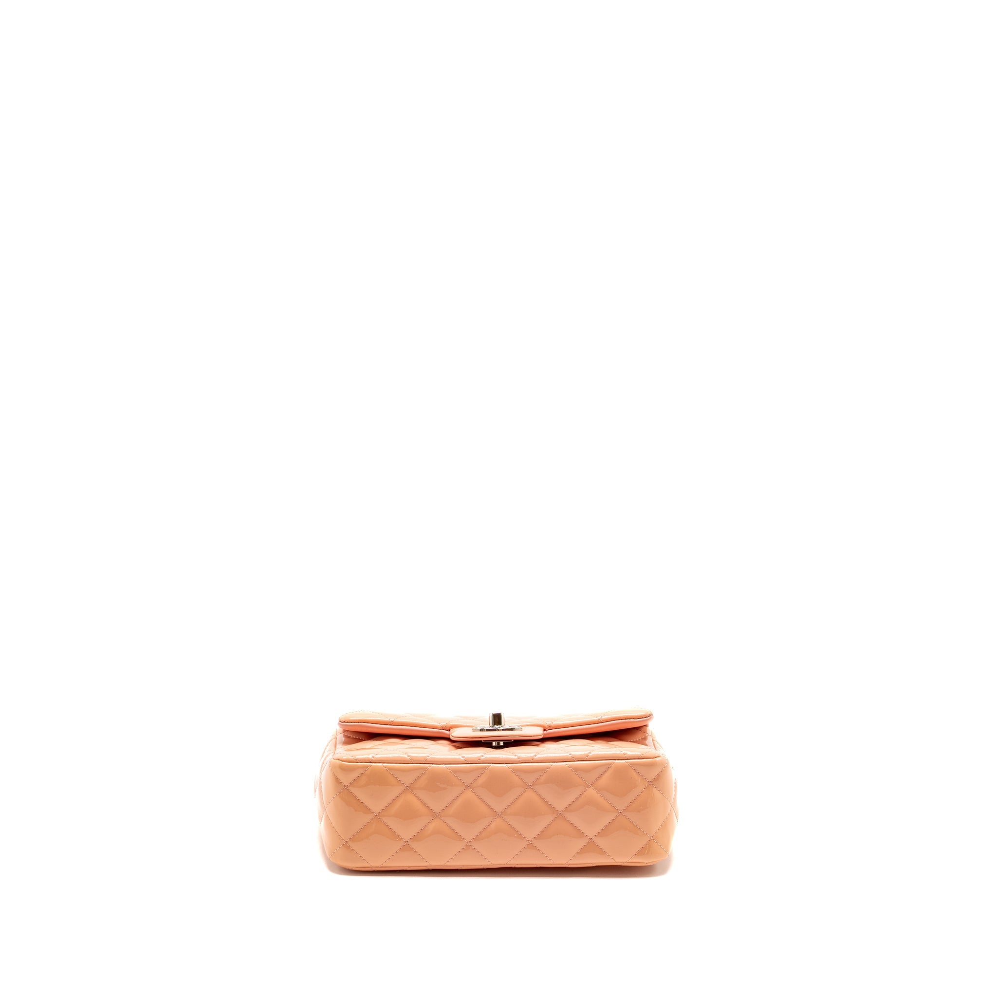 CHANEL MINI RECTANGULAR FLAP BAG PATENT PINK SHW