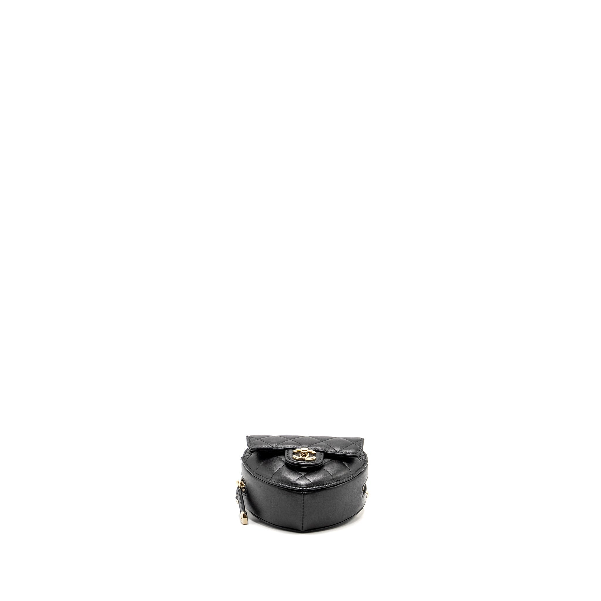 CHANEL 22S HEART BELT BAG LAMBSKIN BLACK LGHW