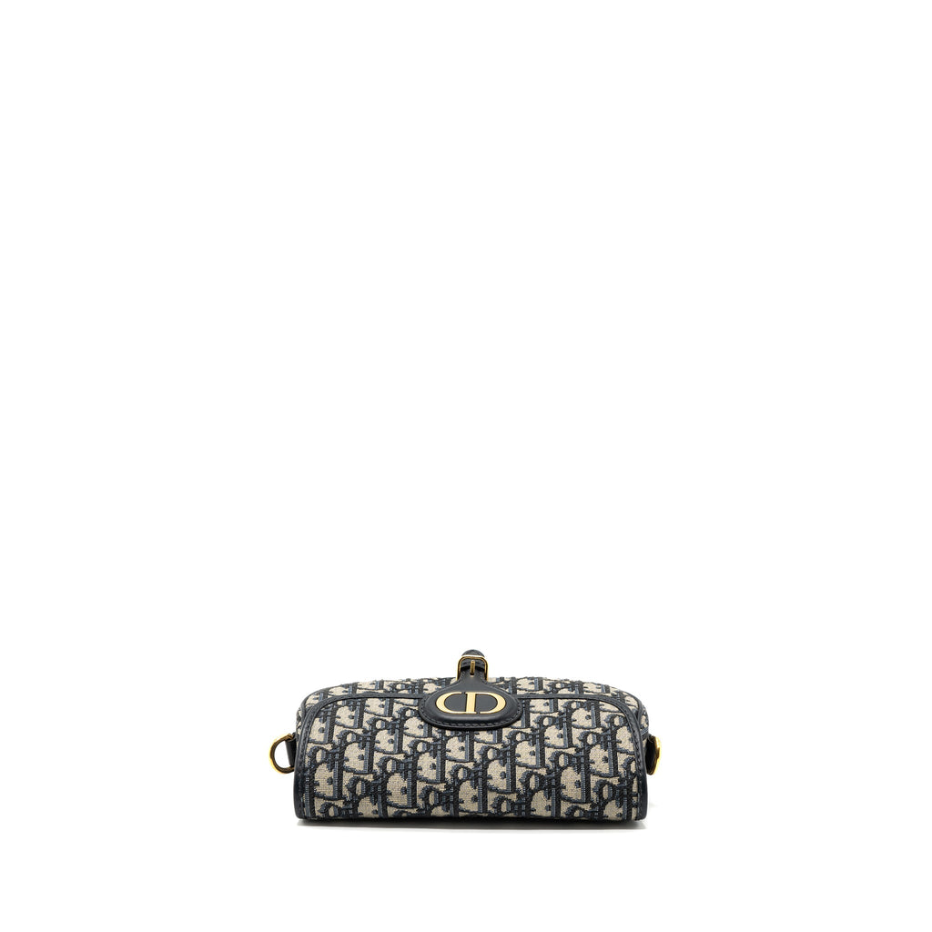 DIOR BOBBY EAST-WEST BAG BLUE OBLIQUE JACQUARD GHW