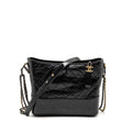 CHANEL GABRIELLE HOBO BAG AGED CALFSKIN BLACK MULTICOLOUR HARDWARE