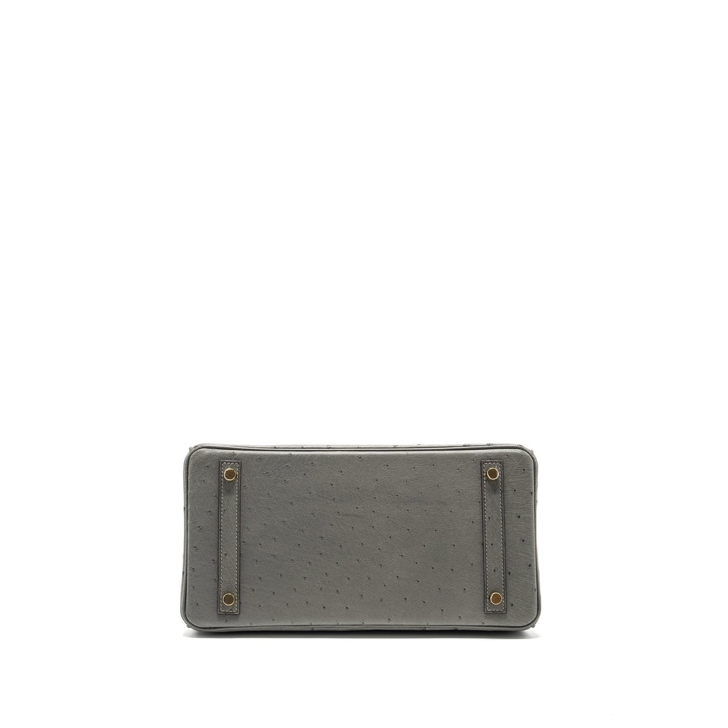 HERMES BIRKIN 30 OSTRICH 0L GRIS MEYER GHW