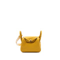 HERMES MINI LINDY CLEMENCE JAUNE AMBER GHW