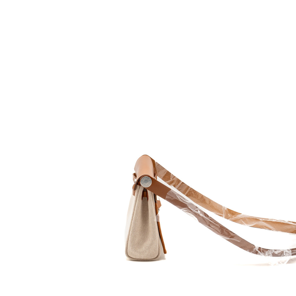 HERMES HERBAG MINI CANVAS / HUNTER LEATHER ECRU-BEIGE / FAUVE SHW