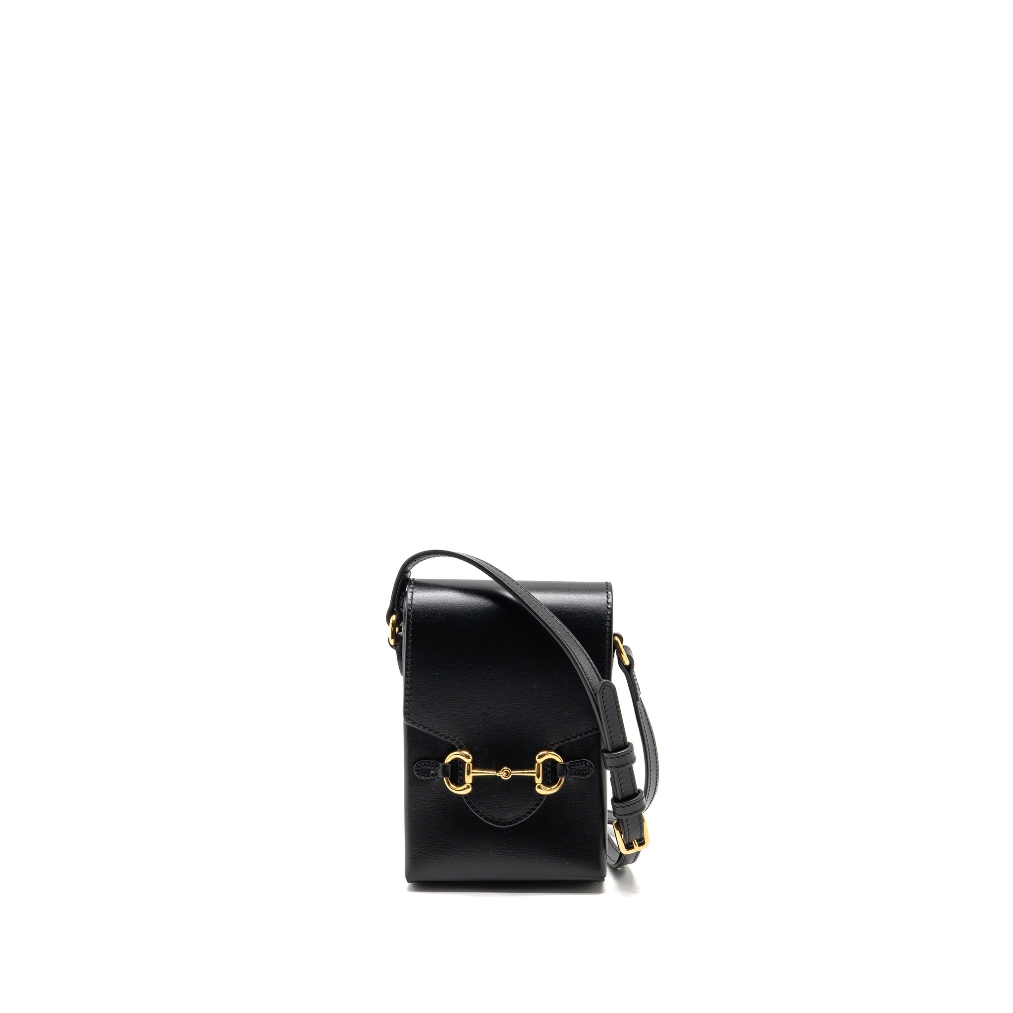 GUCCI HORSEBIT MINI CROSSBODY BAG LEATHER BLACK GHW
