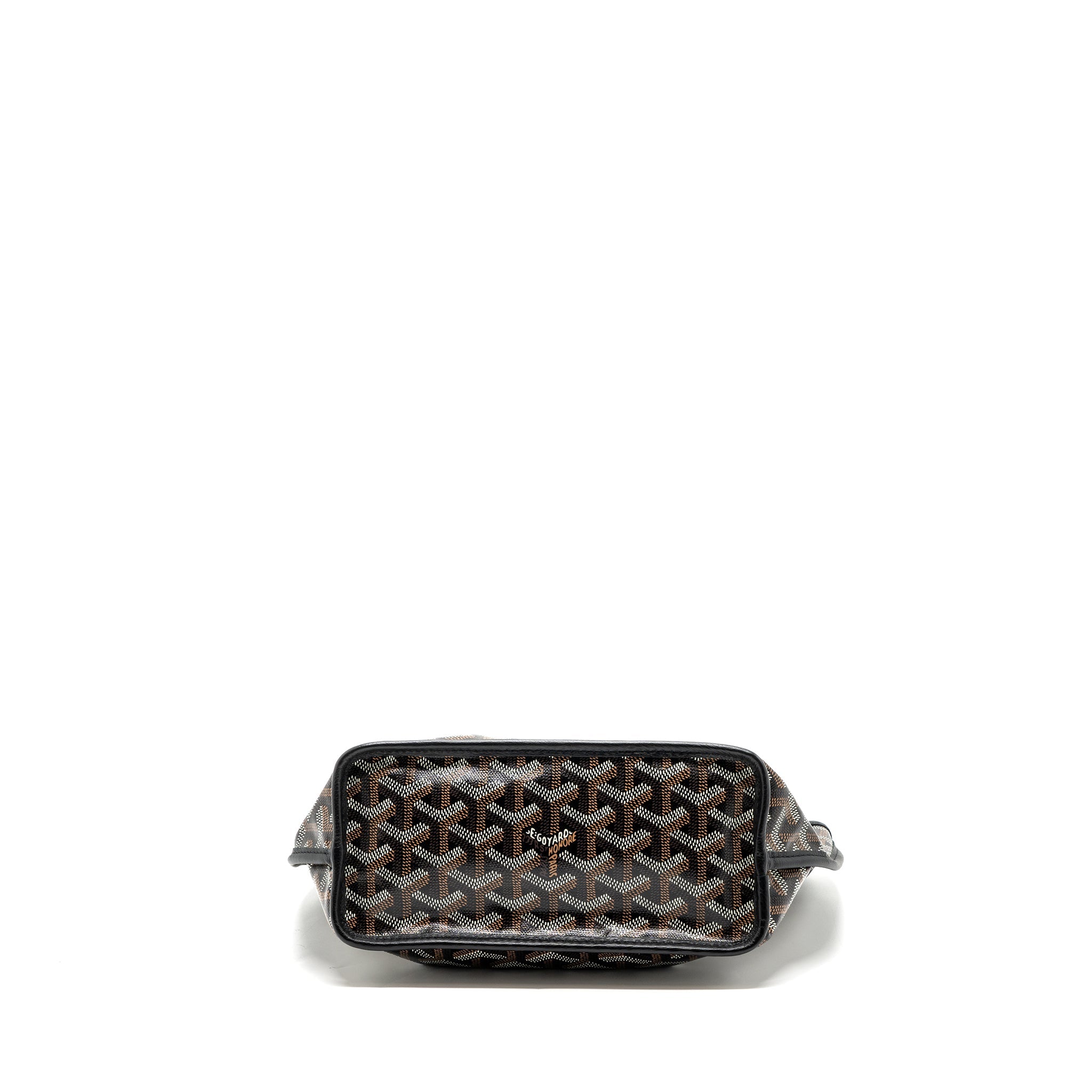 GOYARD MINI ANJOU TOTE BAG GOYARDLINE CANVAS BLACK SHW