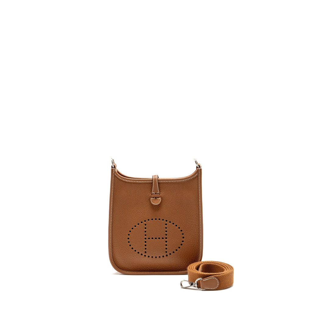HERMES MINI EVELYNE TAURILLON MAURICE GOLD SHW
