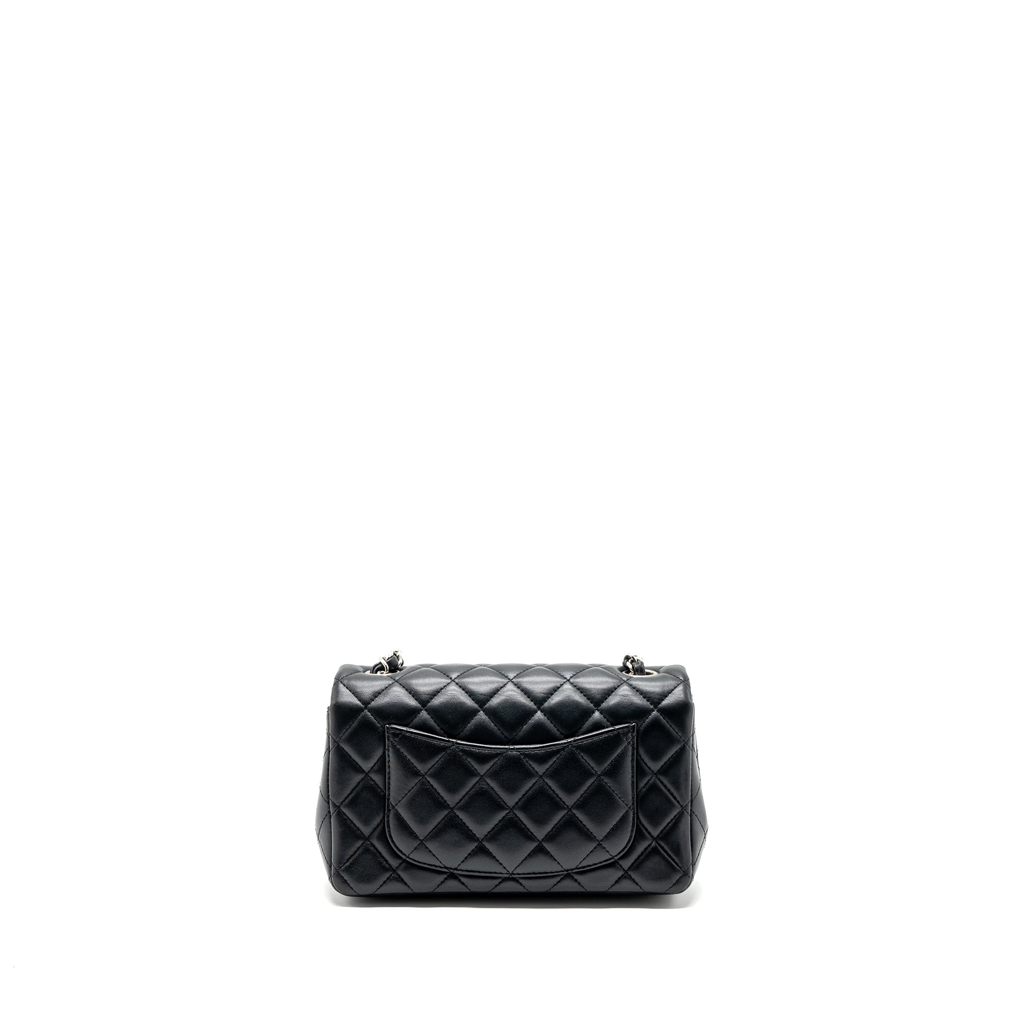 CHANEL CLASSIC MINI RECTANGULAR FLAP BAG LAMBSKIN BLACK SHW