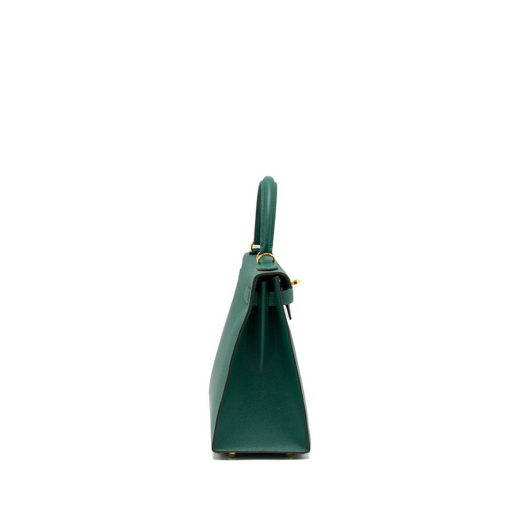 HERMES KELLY 28 SPECIAL ORDER EPSOM MALACHITE/GRIS ASPHALTE GHW