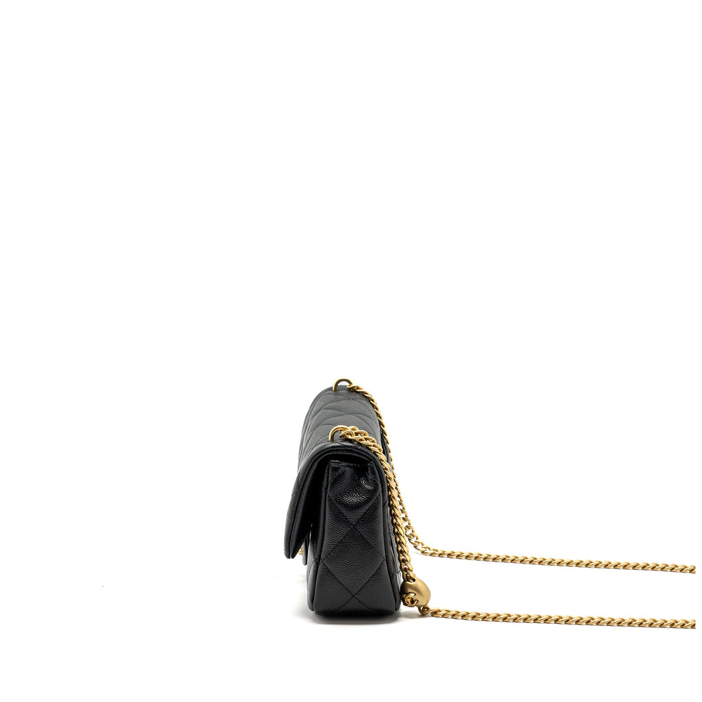 CHANEL 23P COCO LOVE FLAP BAG CAVIAR BLACK GHW(MICROCHIP)