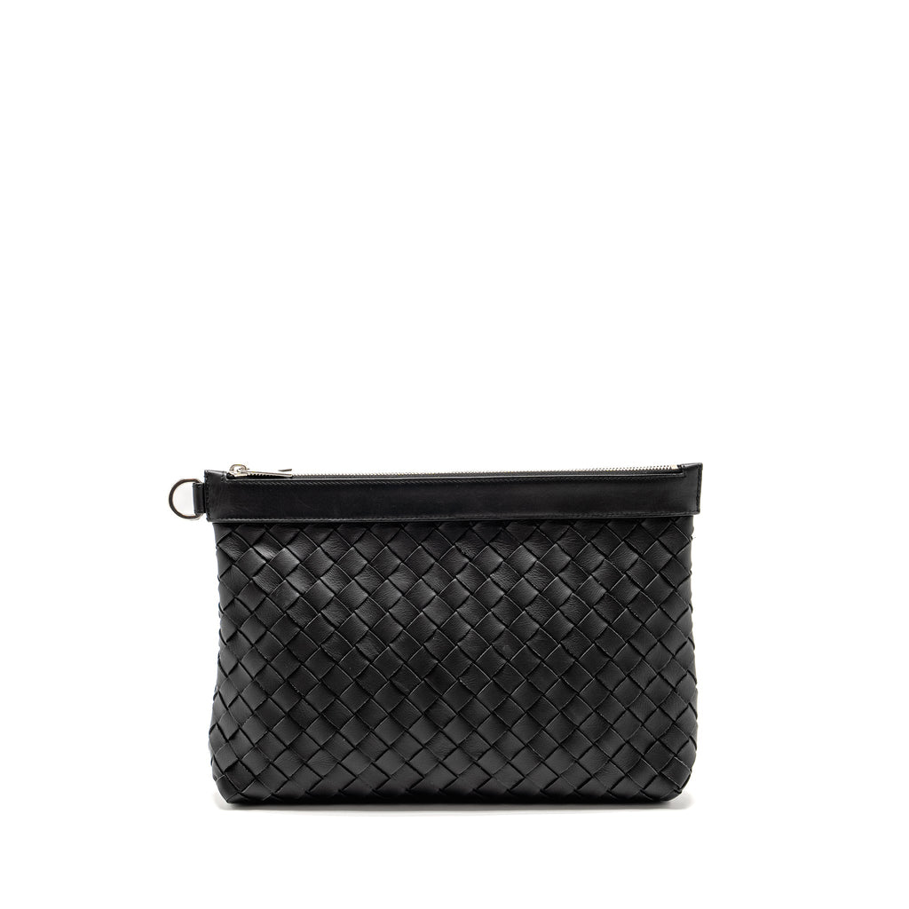 BOTTEGA VENETA INTRECCIATO POUCH CALFSKIN BLACK SHW