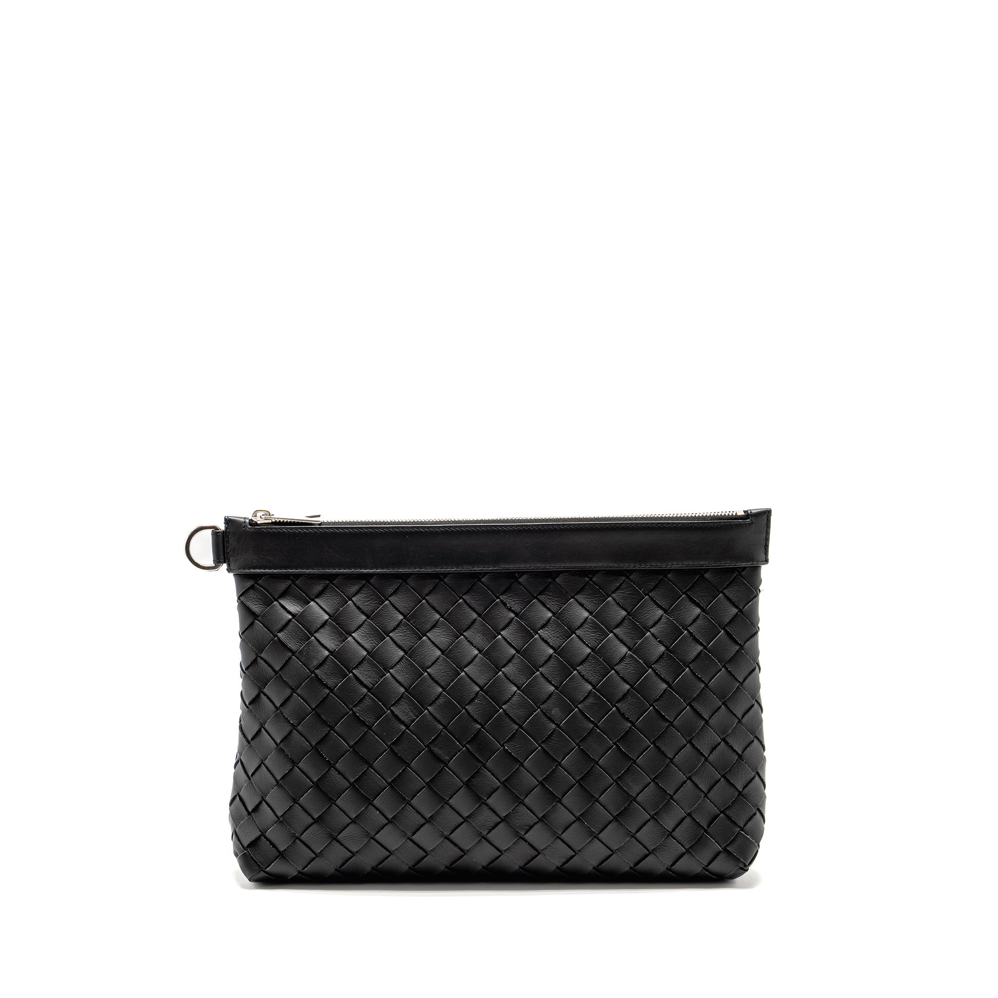 BOTTEGA VENETA INTRECCIATO POUCH CALFSKIN BLACK SHW