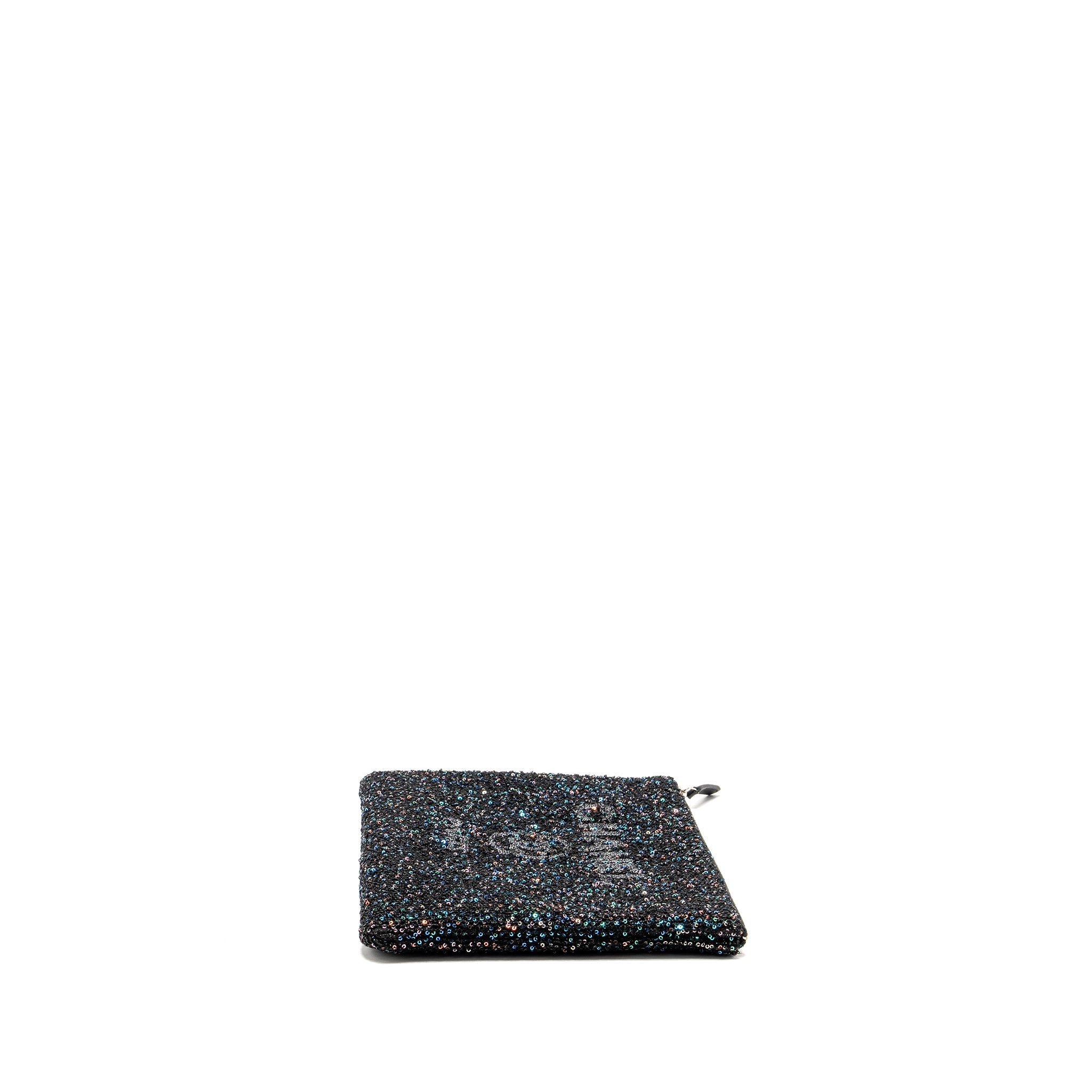 CHANEL 20A DEAUVILLE POUCH SEQUINS/CALFSKIN BLACK/MULTICOLOUR SHW