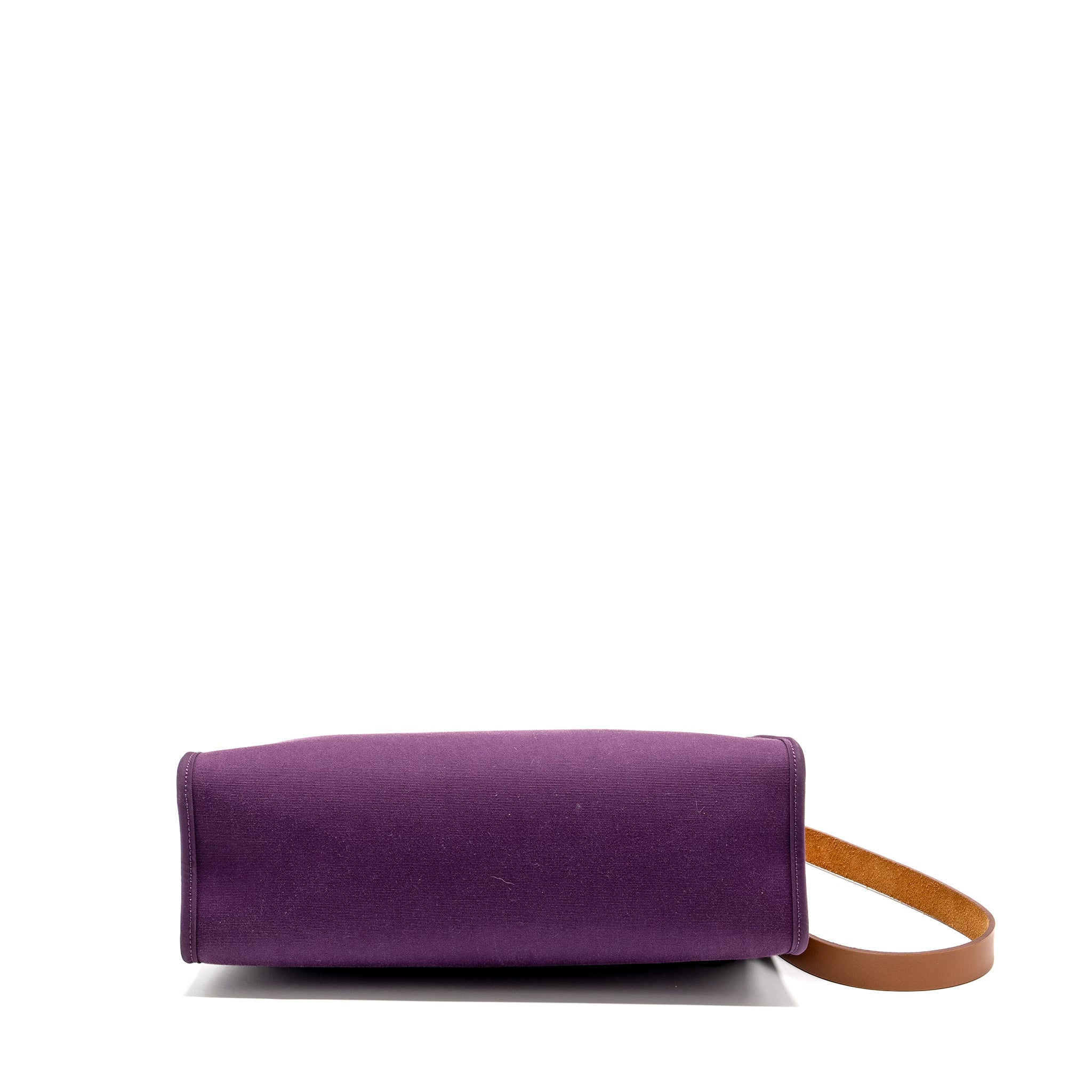 HERMES HERBAG 31 ZIP BAG CANVAS / HUNTER LEATHER CASSIS PURPLE SHW