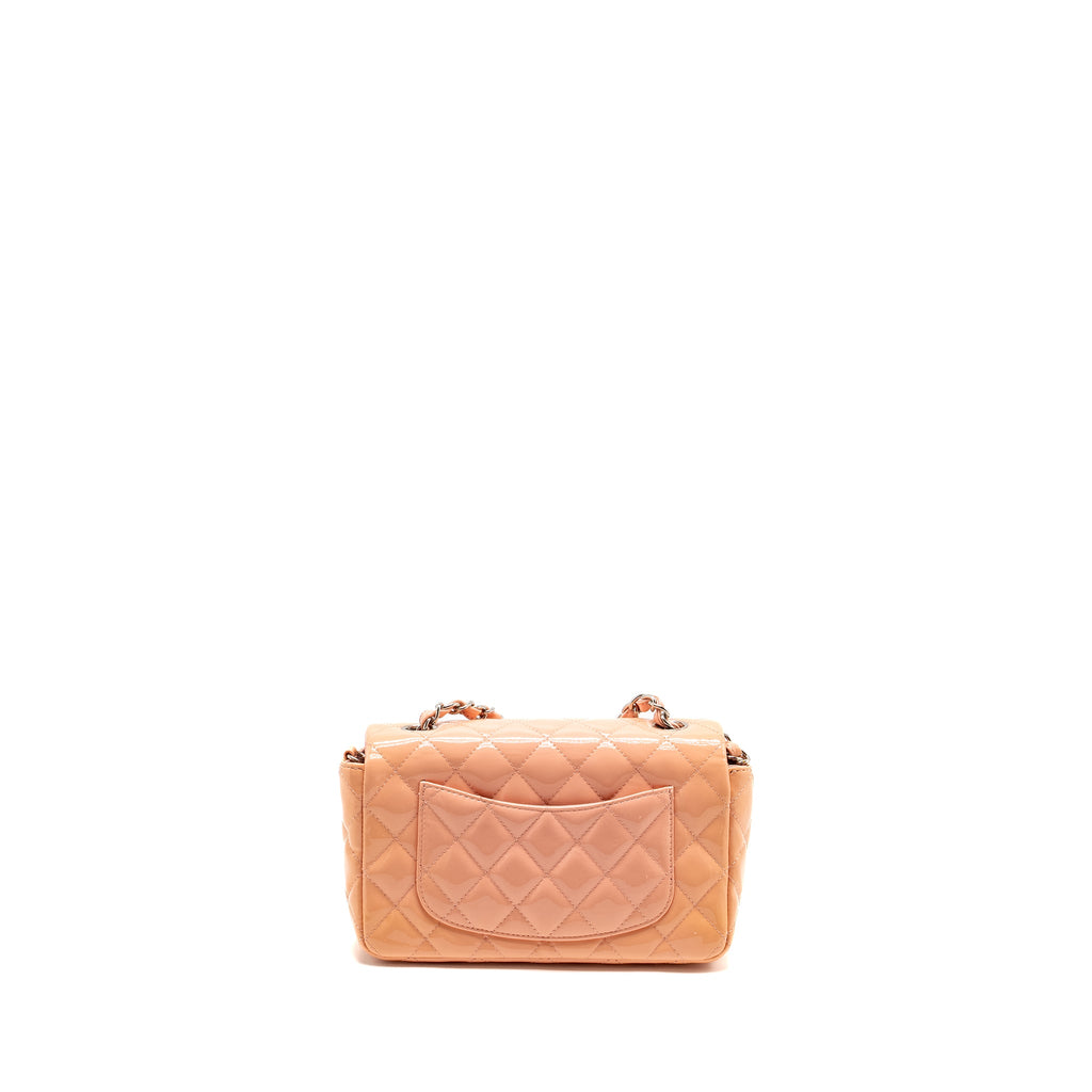 CHANEL MINI RECTANGULAR FLAP BAG PATENT PINK SHW