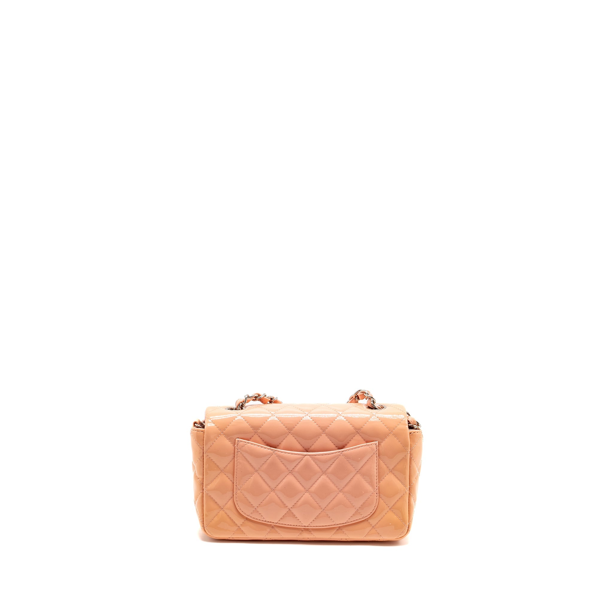 CHANEL MINI RECTANGULAR FLAP BAG PATENT PINK SHW