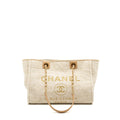 CHANEL DEAUVILLE BAG CANVAS/ LEATHER LIGHT BEIGE GHW
