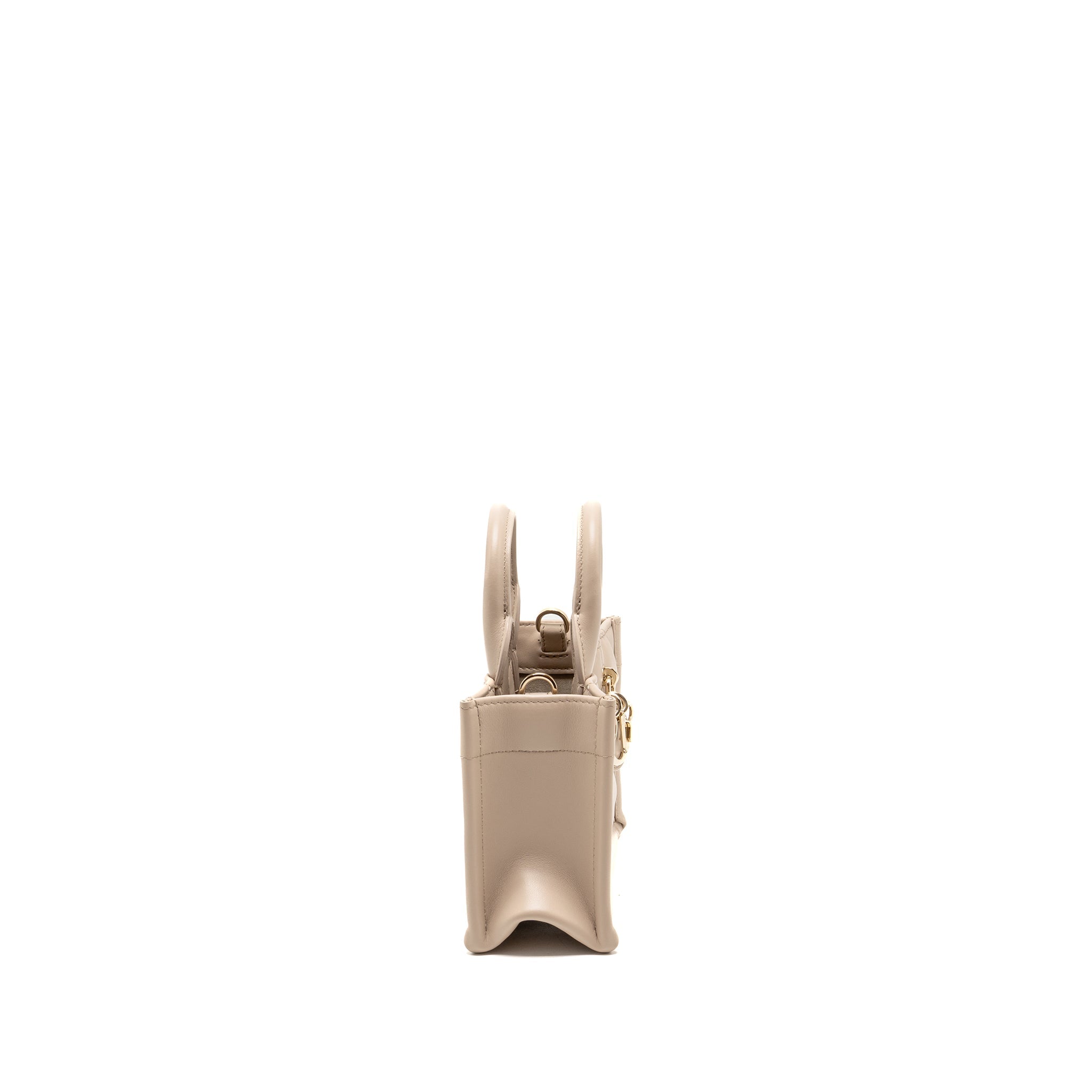 DIOR DIORAMOUR MINI DIOR BOOK TOTE MACROCANNAGE CALFSKIN POWDER BEIGE LGHW
