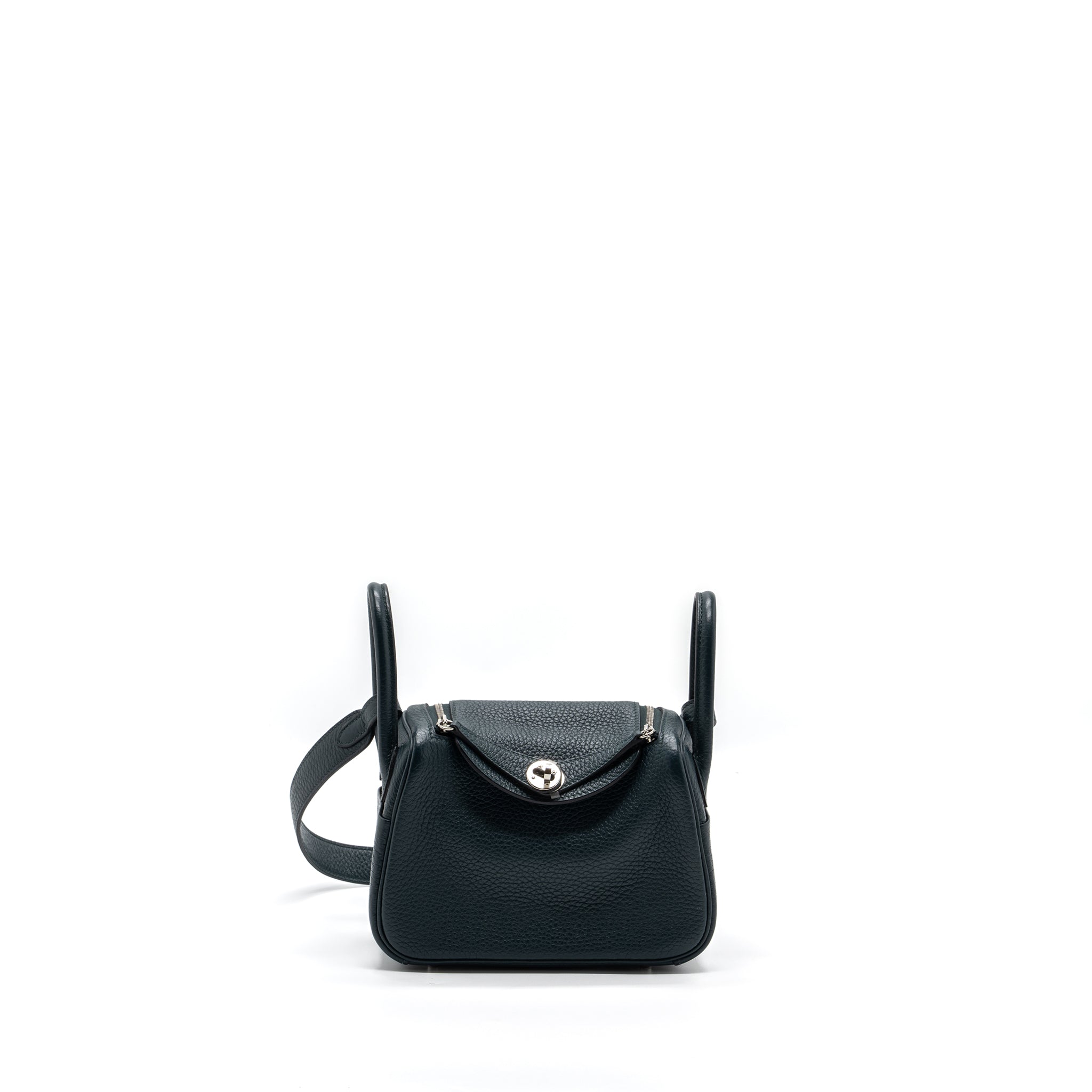HERMES MINI LINDY CLEMENCE VERT CYPRES SHW