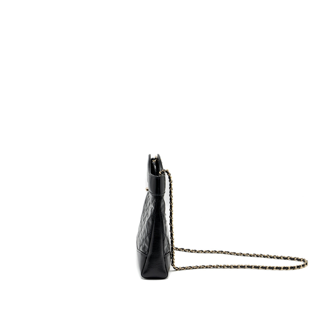 CHANEL MINI 31 BAG SHINY CALFSKIN BLACK LGHW (MICROCHIP)