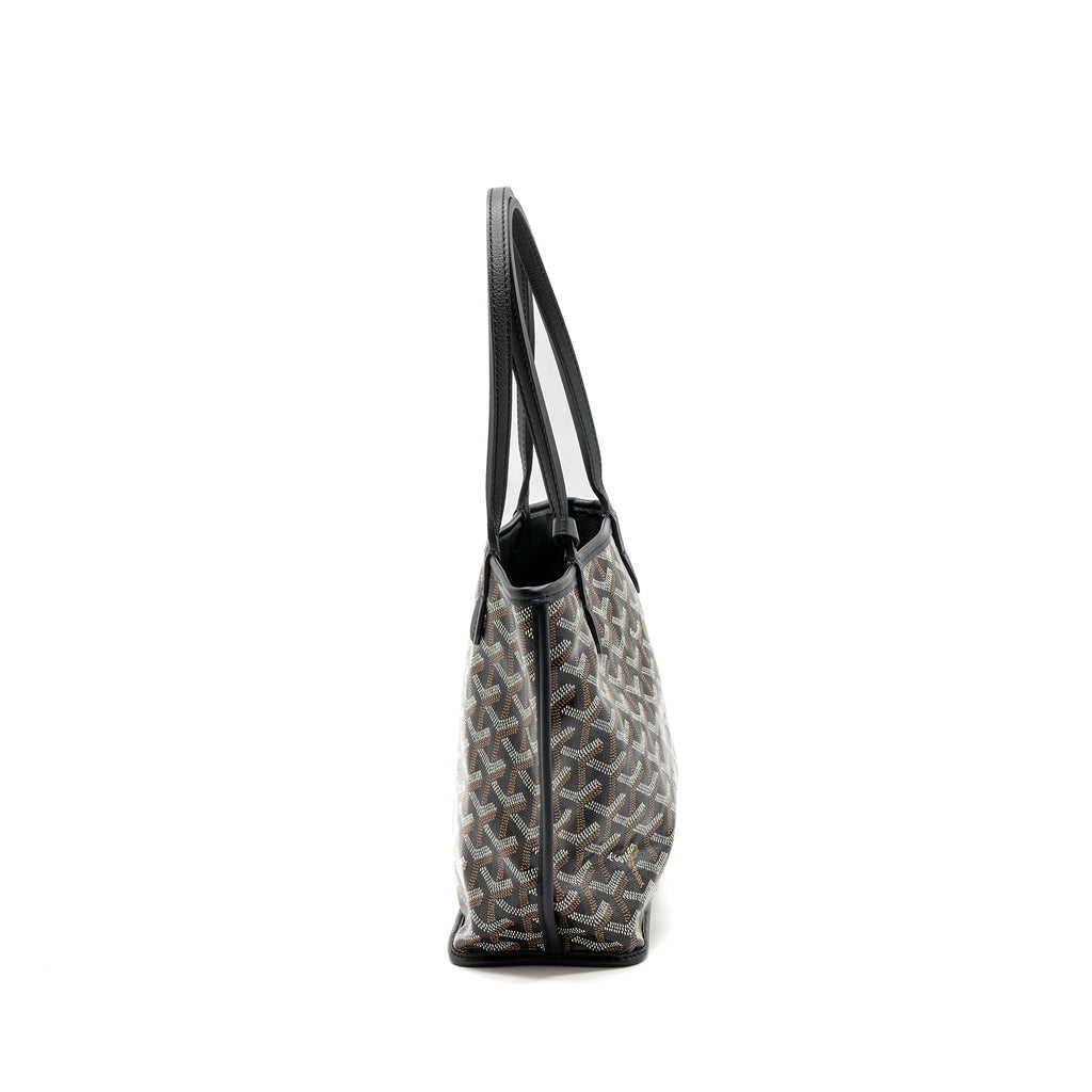 GOYARD MINI ANJOU TOTE BAG GOYARDLINE CANVAS BLACK SHW