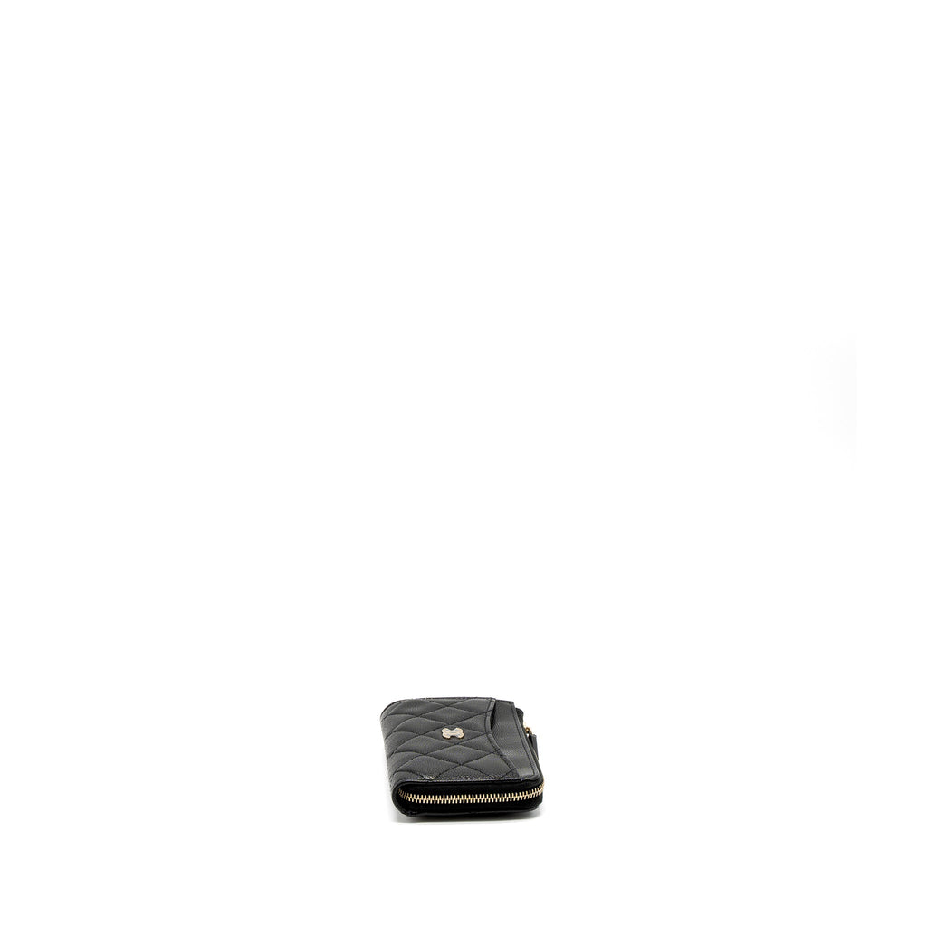 CHANEL L ZIP WALLET CAVIAR BLACK LGHW (MICROCHIP)