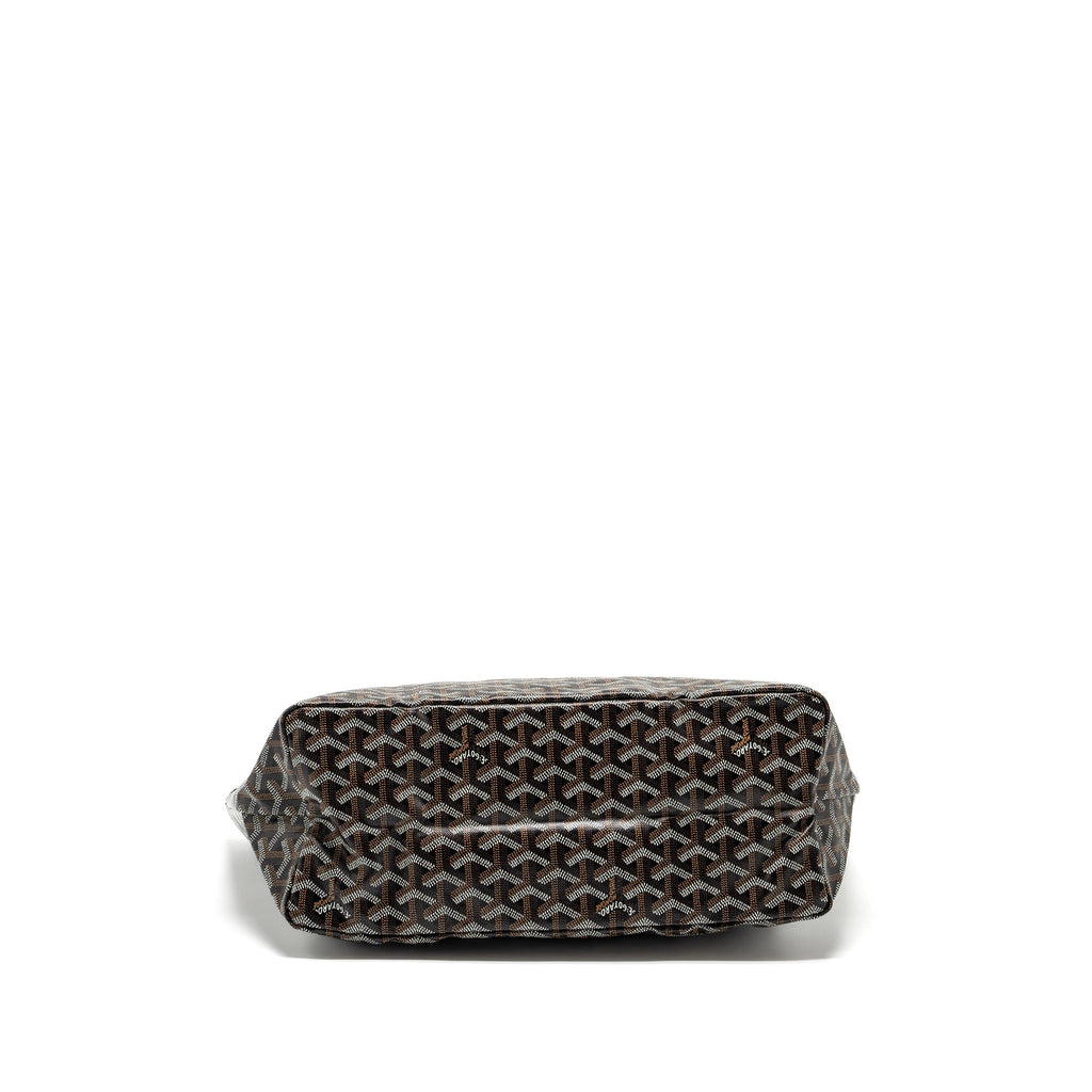 GOYARD SAINT LOUIS PM TOTE BAG GOYARDLINE CANVAS BLACK SHW