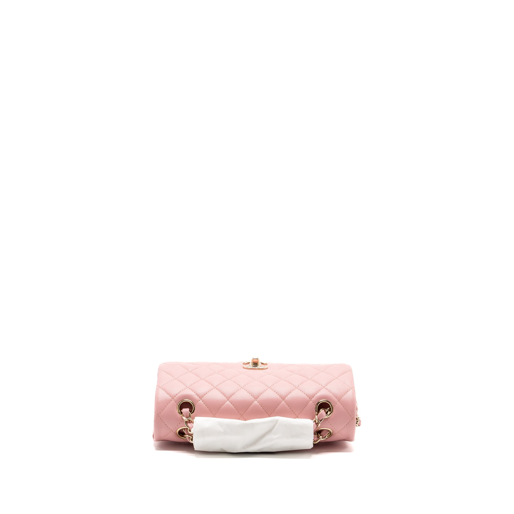CHANEL 22C SMALL CLASSIC DOUBLE FLAP BAG CAVIAR LIGHT PINK LGHW(MICROCHIP)