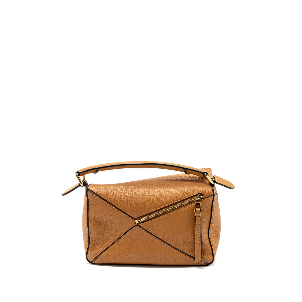 LOEWE SMALL PUZZLE BAG CALFSKIN TAN GHW