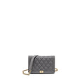CHANEL BOY WALLET ON CHAIN CAVIAR GREY LGHW