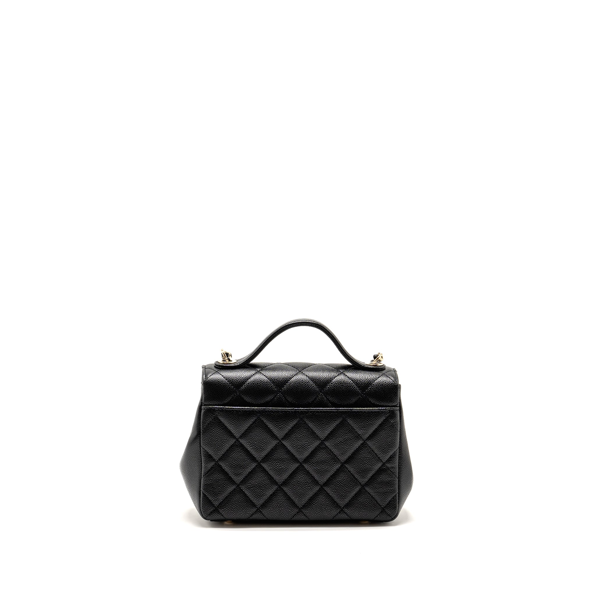 CHANEL SMALL BUSINESS AFFINITY CAVIAR BLACK LGHW (MICROCHIP)