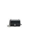CHANEL CLASSIC MINI RECTANGULAR FLAP BAG LAMBSKIN BLACK SHW