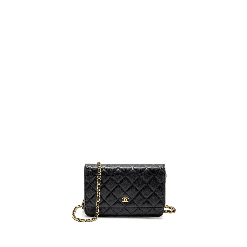 CHANEL CLASSIC WALLET ON CHAIN CAVIAR BLACK GHW