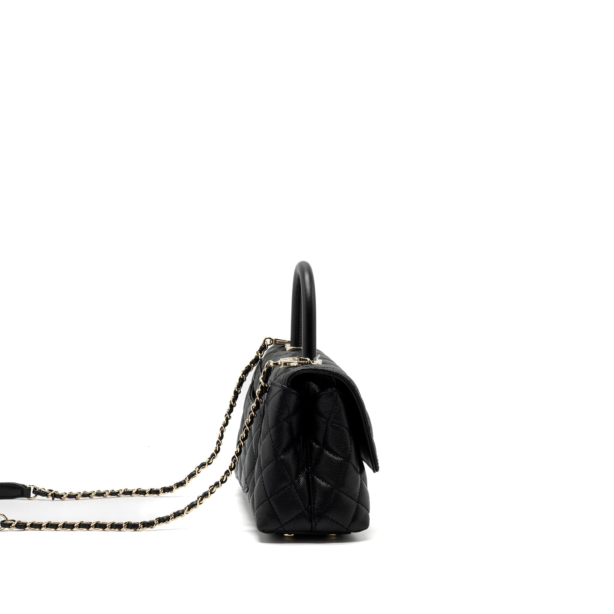 CHANEL SMALL COCO HANDLE CAVIAR BLACK LGHW (MICROCHIP)
