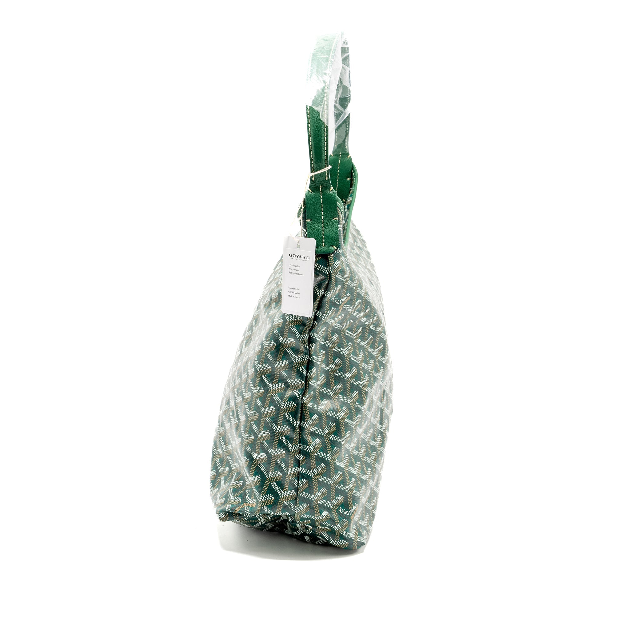 GOYARD BOHEME HOBO BAG GOYARDINE CANVAS / CALFSKIN GREEN