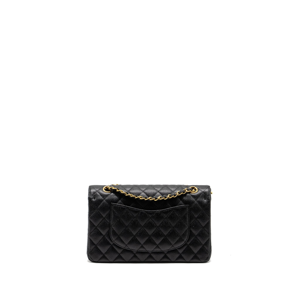 CHANEL MEDIUM CLASSIC DOUBLE  FLAP BAG CAVIAR BLACK GHW