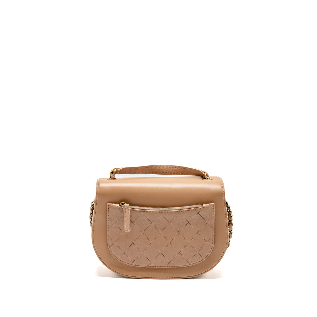 CHANEL COCO CURVE FLAP BAG CALFSKIN BEIGE GHW
