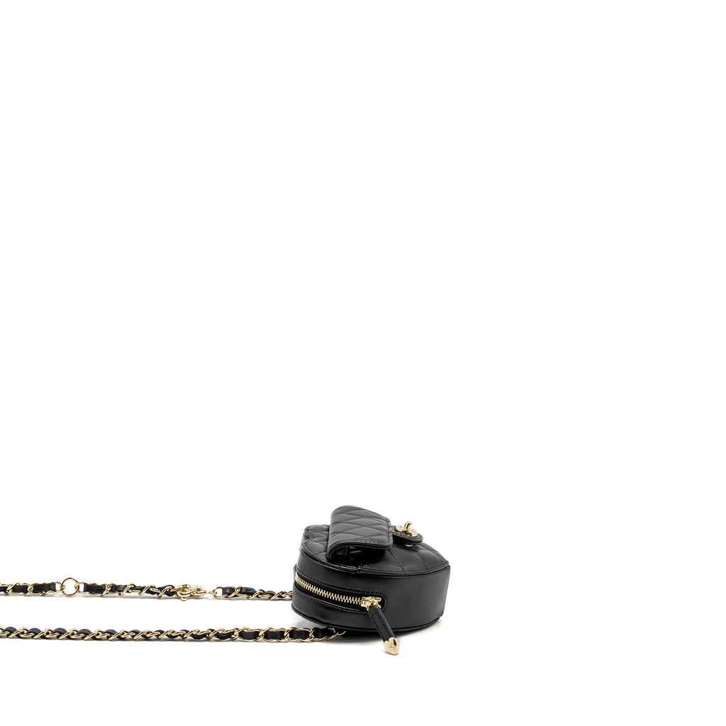 CHANEL 22S HEART BELT BAG LAMBSKIN BLACK LGHW