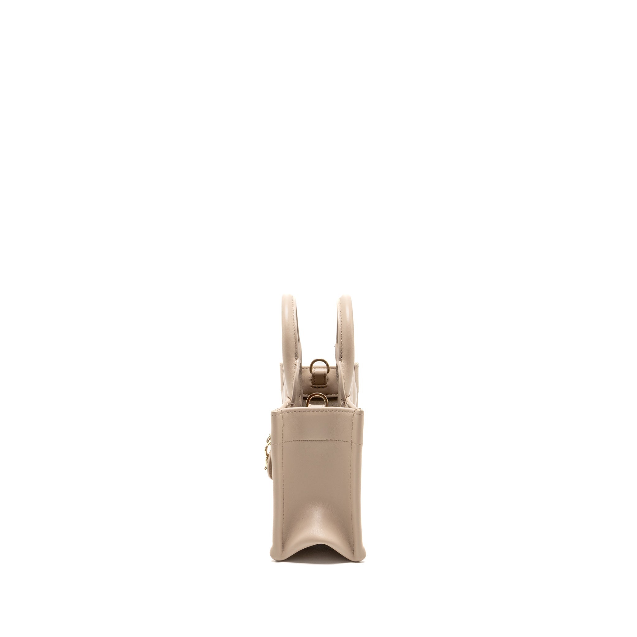 DIOR DIORAMOUR MINI DIOR BOOK TOTE MACROCANNAGE CALFSKIN POWDER BEIGE LGHW