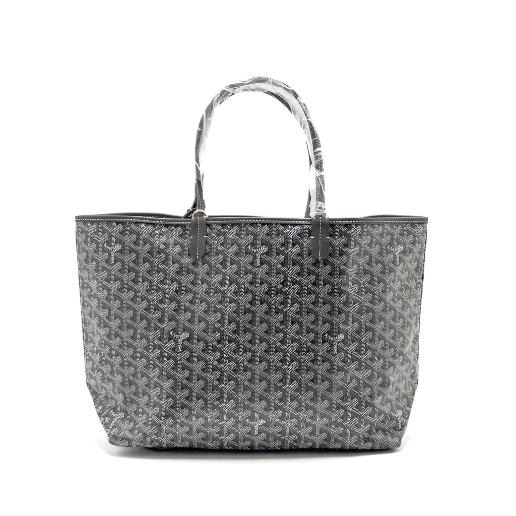GOYARD SAINT LOUIS PM TOTE BAG GOAYRDINE CANVAS/CALFSKIN GREY SHW
