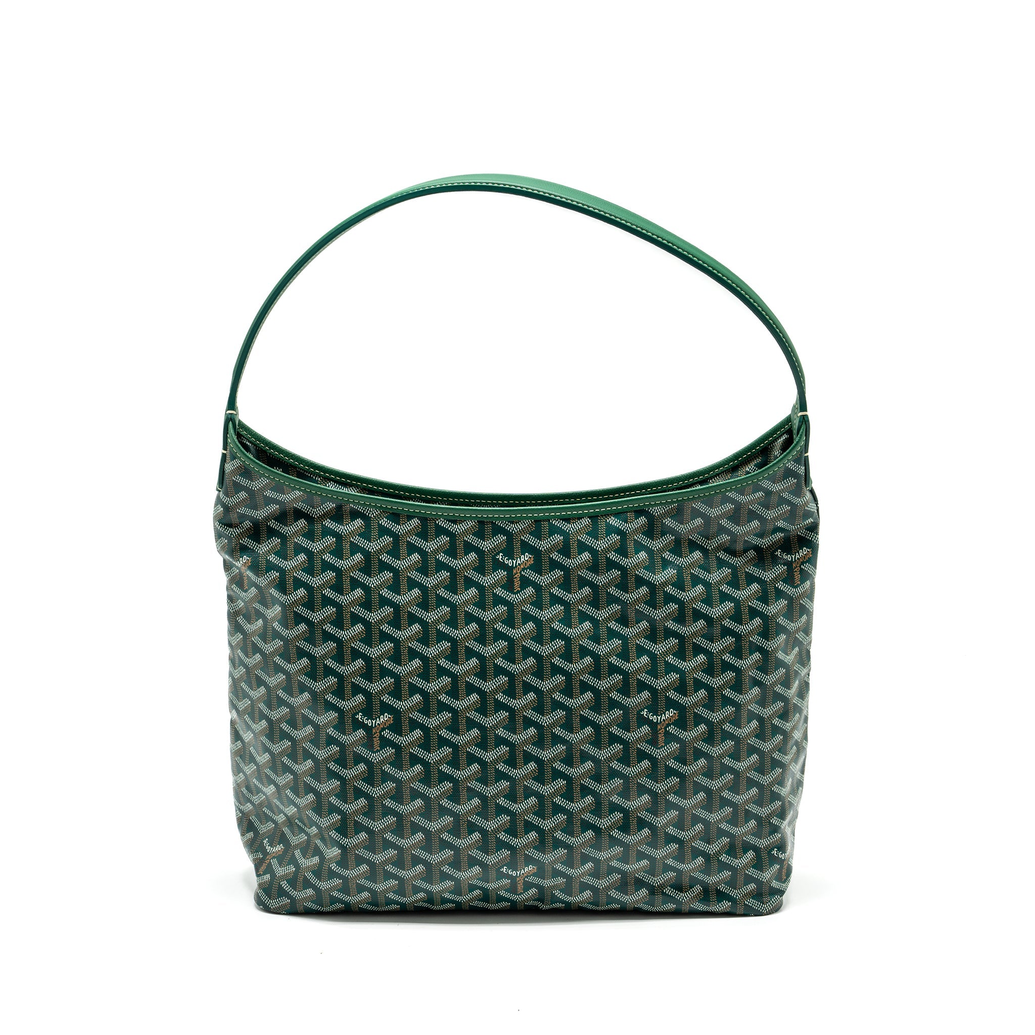 GOYARD BOHEME HOBO BAG GOYARDLINE CANVAS / CALFSKIN GREEN SHW