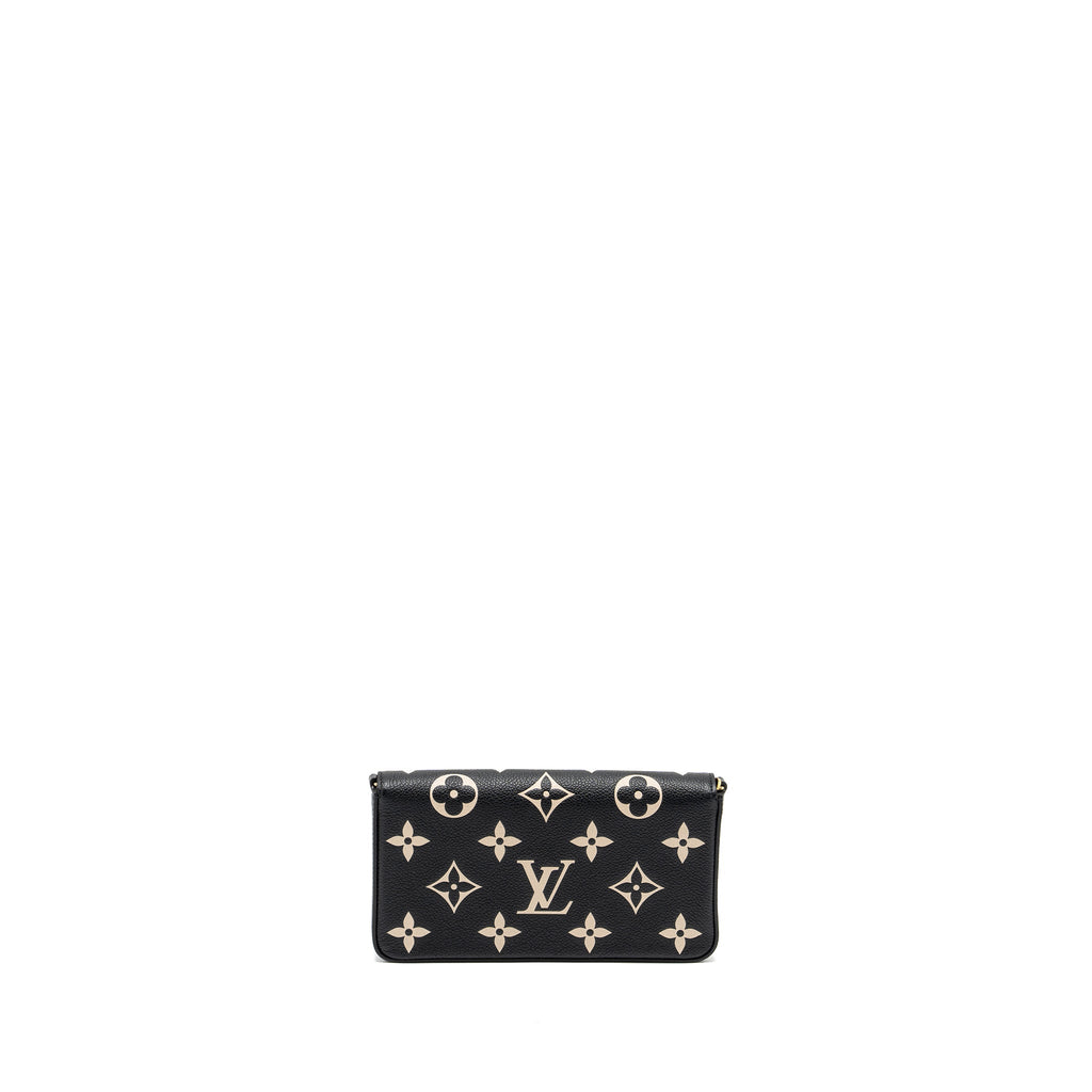 LOUIS VUITTON FELICIE POCHETTE MONOGRAM EMPREINTE LEATHER BLACK/BEIGE GHW