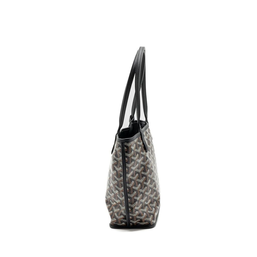 GOYARD MINI ANJOU TOTE BAG GOYARDLINE CANVAS BLACK SHW