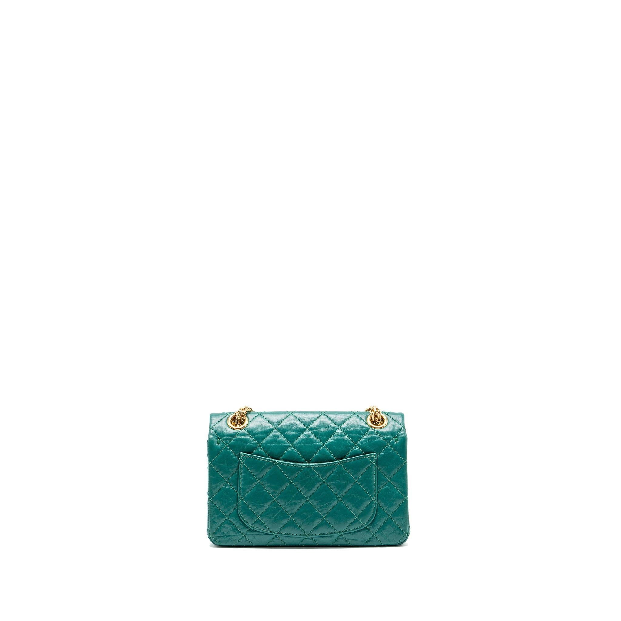 CHANEL MINI 2.55 REISSUE FLAP BAG CALFSKIN GREEN GHW