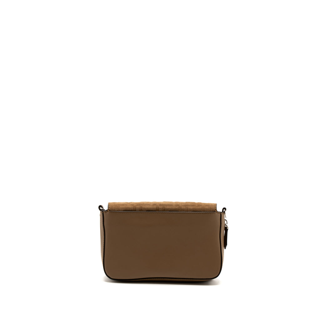 FENDI VITELLO GRACE EXPAND FLAP BAG CALFSKIN LIGHT BROWN SHW